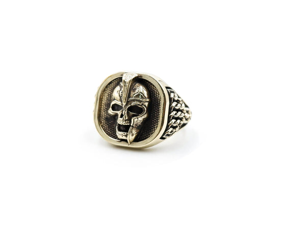 Spartan Skull Ring Gothic Men Ancient Greek warrior Brass Jewelry Size 6-15