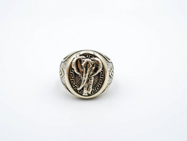 Lucky Elephant Ring Gothic Punk Biker Brass Jewelry Size 6-15