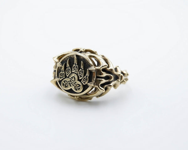 Celtic Bear Paw Ring Women Viking Scandinavian Brass Jewelry Size 5-15 Br-443