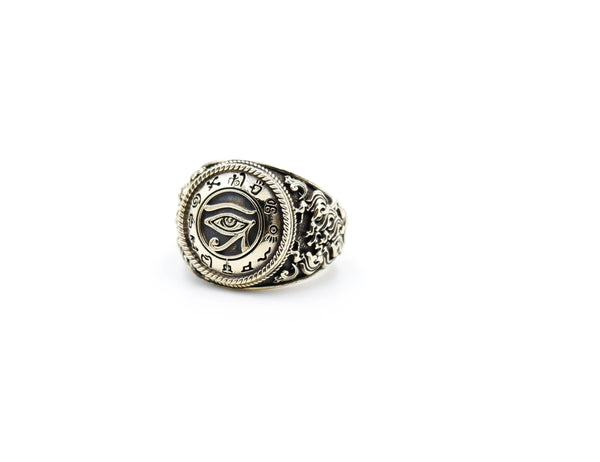 Eyes of Horus Ring for Men Women Ancient Egyptians Protection Brass Jewelry Size 6-15