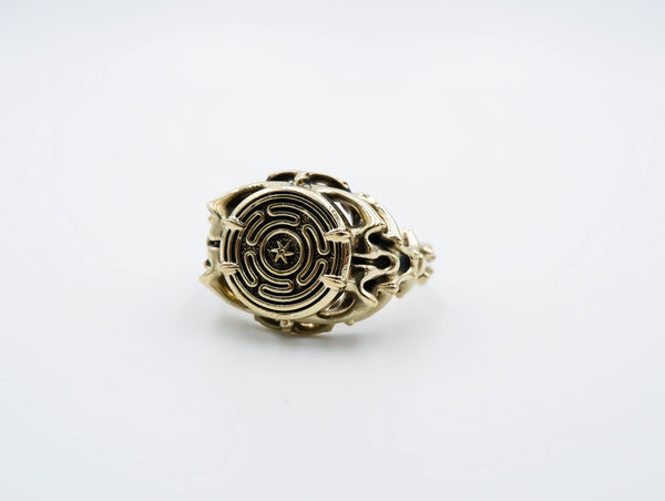 Wheel of Hecate Ring Women Brass Jewelry Size 6-15 Br-449