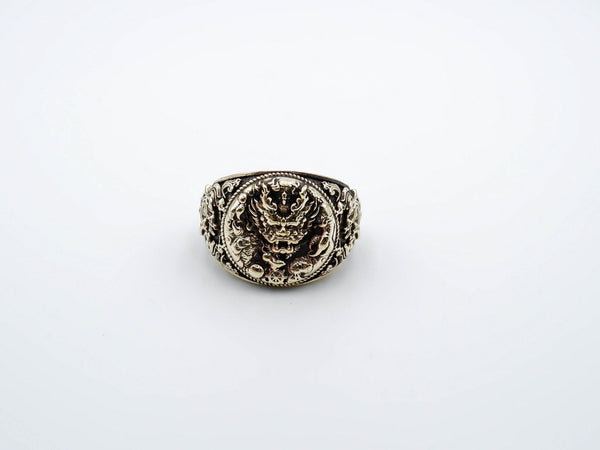 Chinese Dragon Ring for Men Protection Boho Brass Jewelry Size 6-15