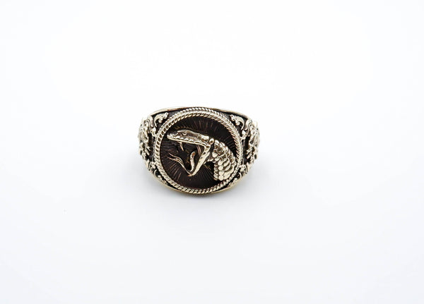 Cobra Snake Ring for Men Animal Punk Brass Jewelry Size 6-15
