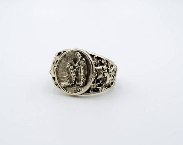 Saint Blaise Ring Protection Christian Catholic Brass Jewelry Br-537