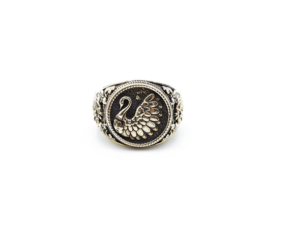 Swan Ring for Men Women Animal Bird Brass Jewelry Size 6-15