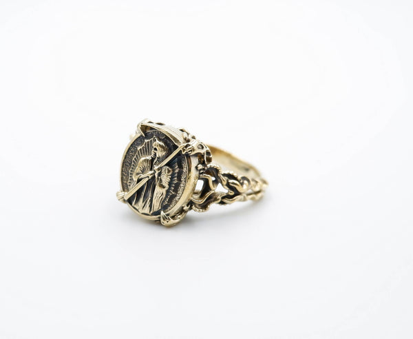 Santa Muerte Ring Women Our Lady of the Holy Death Brass Jewelry Size 5-15 Br-439