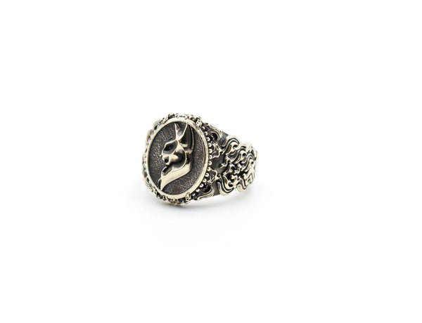 Cat Ring Gothic Biker Lovers Gifts Animal Brass Jewelry Size 6-15
