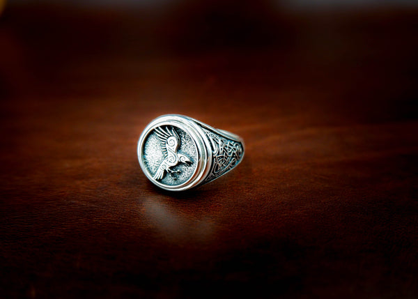 Raven Ring Viking Jewelry 925 Sterling Silver Size 6-15