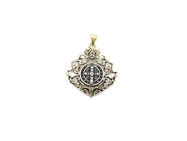 St Benedict Exorcism Pendant Demon Protection Ghost Hunter Brass Jewelry