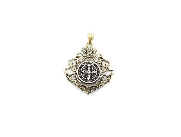 St Benedict Exorcism Pendant Demon Protection Ghost Hunter Brass Jewelry