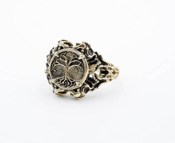 Viking Tree of Life Ring Women Norse Scandinavian Brass Jewelry Size 5-15 Br-444