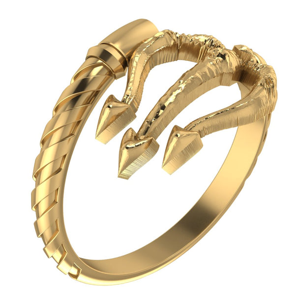 Poseidon Trident Ring Greek Ancient Amulet Brass Jewelry Size 6-15