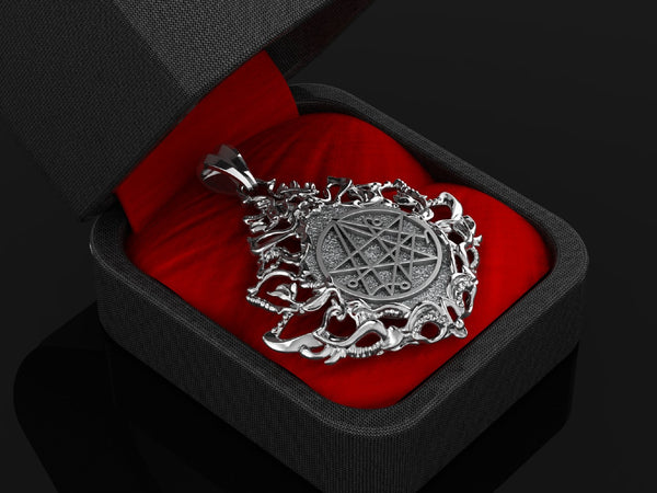 Necronomicon Symbol Sigil Mens Pendant 925 Sterling Silver