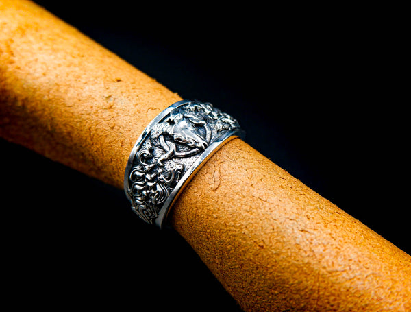 Rams Skull Ring Men Women Gothic Baphomet Jewelry 925 Sterling Silver Size 6-15