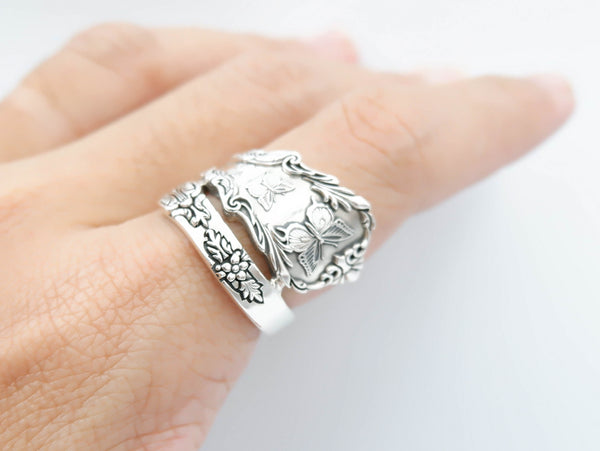 Butterfly Rings for Men Women Animal Jewelry 925 Sterling Silver