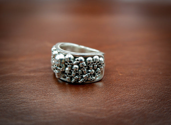 Gothic Skull Ring Biker Punk Jewelry 925 Sterling Silver Size 6-15