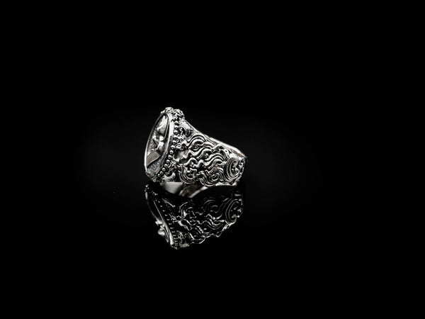 Cat Ring Gothic Biker Lovers Gifts Animal Jewelry 925 Sterling Silver