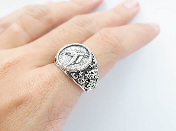 Sea Turtle Rings for Men Women Animal Jewelry 925 Sterling Silver