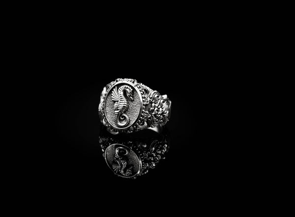 Sea Horse Ring Gothic Animal Ocean Jewelry 925 Sterling Silver