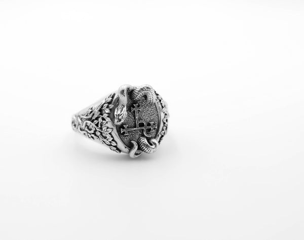 Sigil of Lilith with Snake Ring Solomon Seal kabbalah Magic Jewelry 925 Sterling Silver Size 6-15 R-516