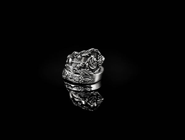 Rose Flower Ring for Men and Women Valentines Day Gift Jewelry 925 Sterling Silver
