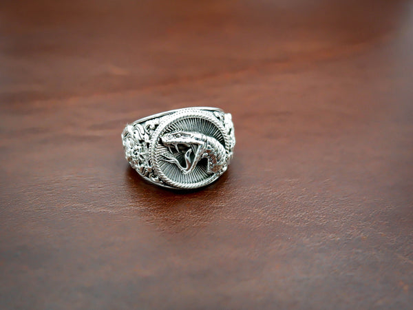 Cobra Snake Ring for Men Animal Punk Jewelry 925 Sterling Silver Size 6-15