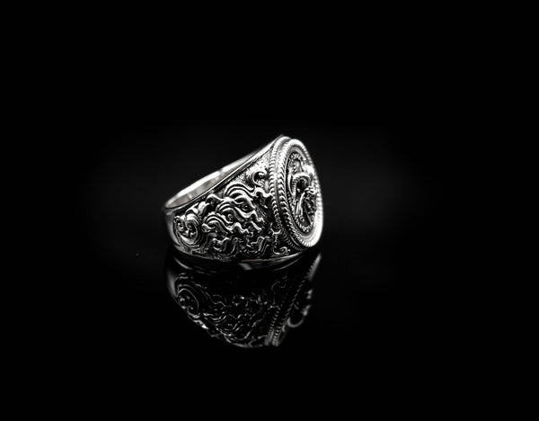 Pentagram Satanic Baphomet Goat Head Rings Leviathan Cross Satan Demon Devil Lucifer Jewelry 925 Sterling Silver
