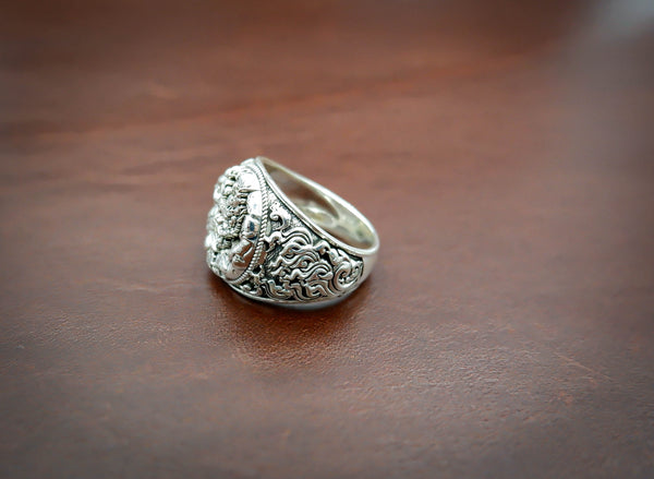 Chinese Dragon Ring for Men Protection Boho Jewelry 925 Sterling Silver Size 6-15
