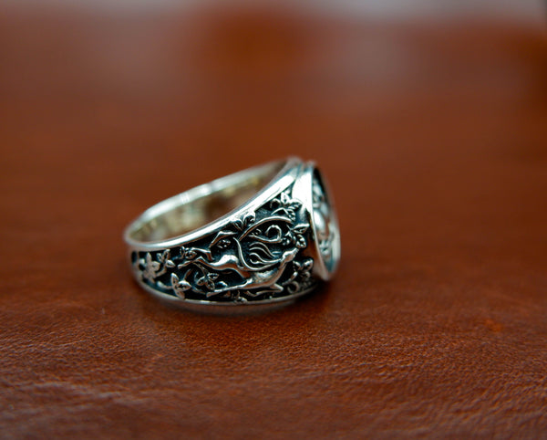 Sacred Heart Ring Biker Punk Jesus God Cross Amulet Christian Jewelry 925 Sterling Silver Size 6-15