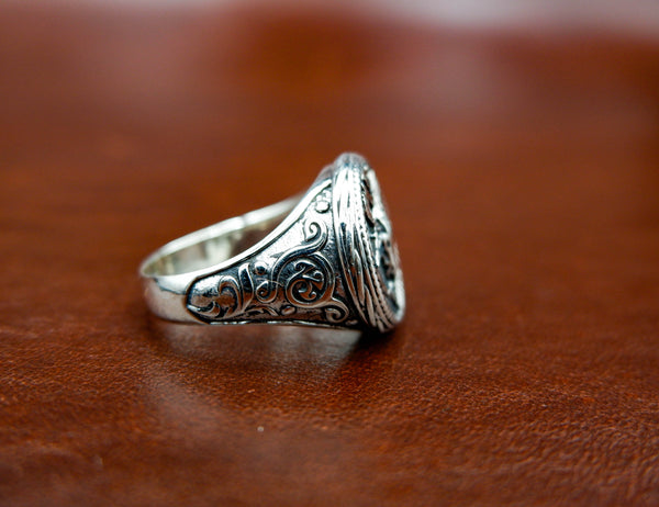 Satan Baphomet Goat Skull Head Biker Rings for Men Women Gothic Punk Jewelry 925 Sterling Silver Size 6-15