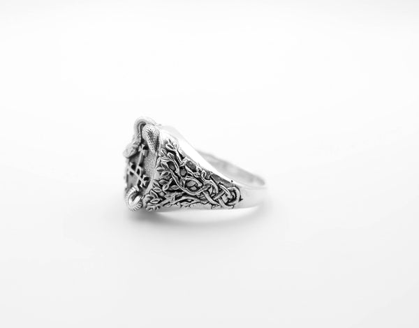 Sigil of Lilith with Snake Ring Solomon Seal kabbalah Magic Jewelry 925 Sterling Silver Size 6-15 R-516