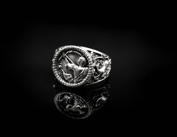 Sagittarius Horoscope Ring for Men Women Zodiac Jewelry 925 Sterling Silver R-364