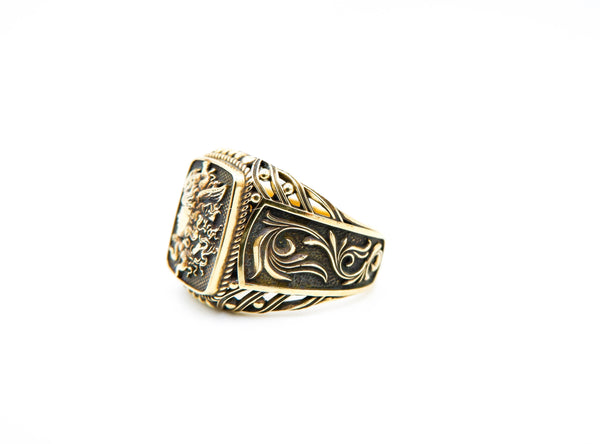 Greek Myth God Mercury Ring Ancient Greek God Brass Jewelry Size 6-15