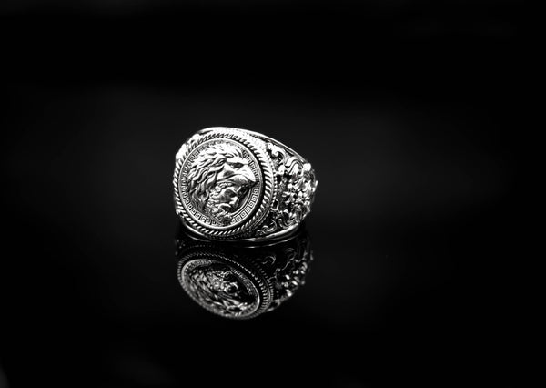 Hercules with Lion Ring Ancient Greek Mythology for Men Women Jewelry 925 Sterling Silver R-358