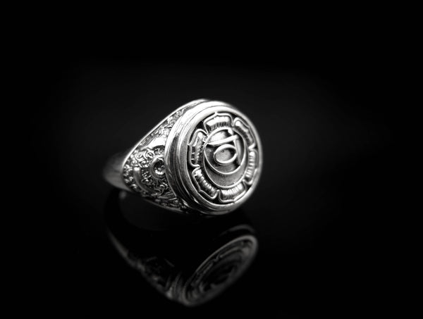 Svadhisthana Chakra Ring for Men Women Mandala Yoga Jewelry 925 Sterling Silver R-380