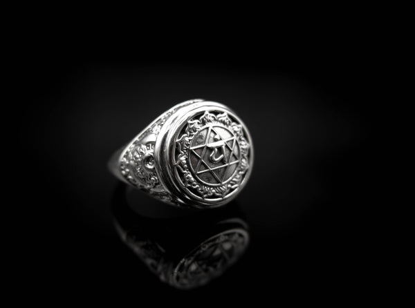 Anahata Chakra Ring for Men Women Mandala Yoga Jewelry 925 Sterling Silver R-376