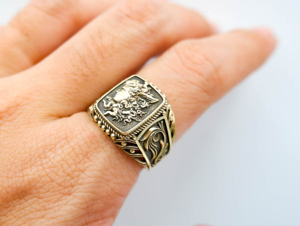 Greek Myth God Mercury Ring Ancient Greek God Brass Jewelry Size 6-15
