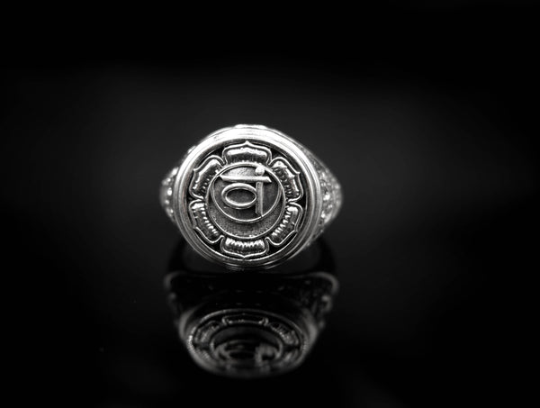 Svadhisthana Chakra Ring for Men Women Mandala Yoga Jewelry 925 Sterling Silver R-380