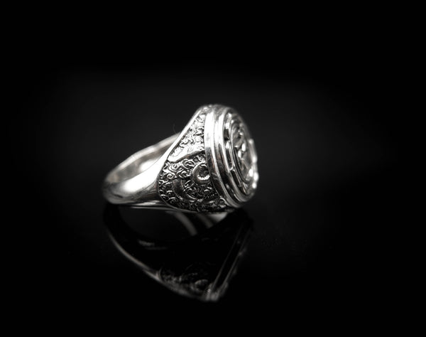 Muladhara Chakra Ring for Men Women Mandala Yoga Jewelry 925 Sterling Silver R-378