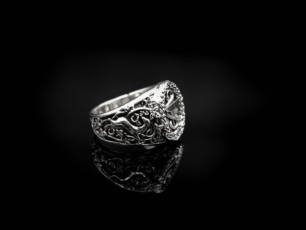 Bowl of Hygieia Ring Greek Goddess of Health Medical Symbol Jewelry 925 Sterling Silver R-339