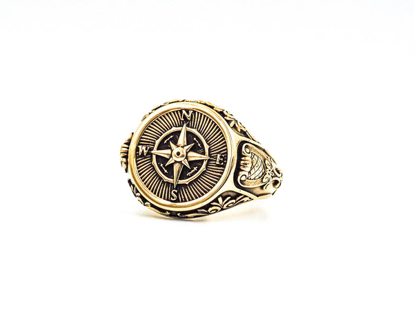 Compass Ring For Mens and Women Brass Jewelry Size 6-15