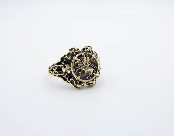 Seal of Knights Templar Ring Women Freemason Master Brass Jewelry Size 6-15 Br-436