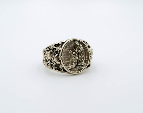 Saint Blaise Ring Protection Christian Catholic Brass Jewelry Br-537