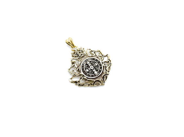 St Benedict Exorcism Pendant Demon Protection Ghost Hunter Brass Jewelry