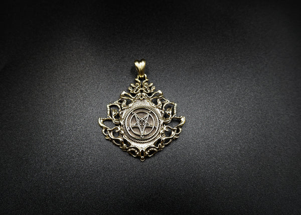 Sigil of Baphomet Inverted Pentagram Satanic Satan Pendant Brass Jewelry