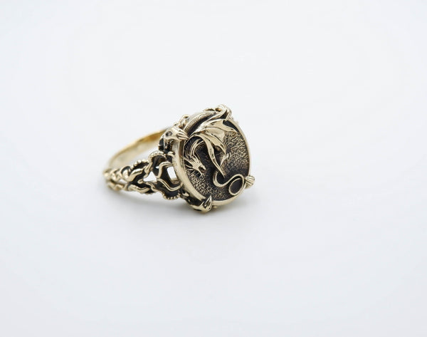 Dragon Ring Women Animal Fantasy Brass Jewelry Size 5-15 Br-451