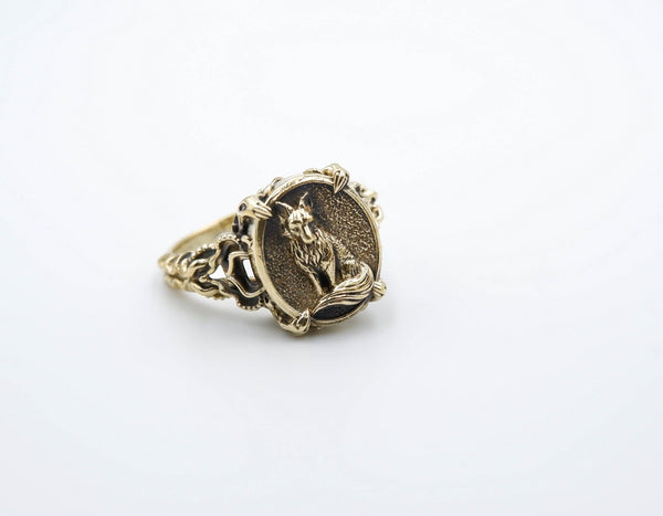 Fox Ring Women Animal Brass Jewelry Size 5-15 Br-446