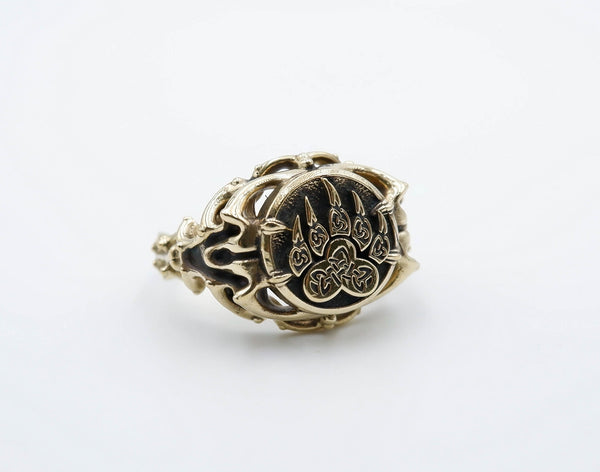 Celtic Bear Paw Ring Women Viking Scandinavian Brass Jewelry Size 5-15 Br-443