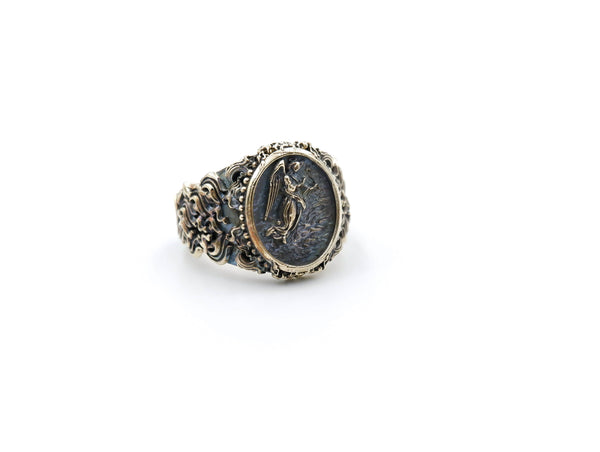 Saint St Gabriel the Archangel Ring Amulet Protection Mens Womens Brass Jewelry Size 6-15