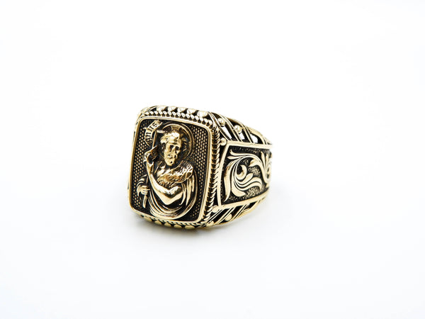 Catholic Signet Saint John the Baptist Ring Brass Jewelry Size 6-15